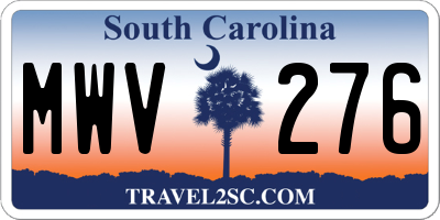 SC license plate MWV276