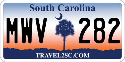 SC license plate MWV282