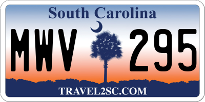 SC license plate MWV295