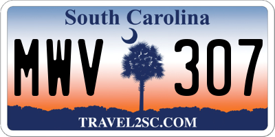 SC license plate MWV307