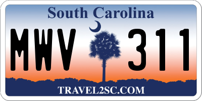 SC license plate MWV311
