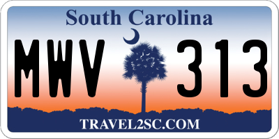 SC license plate MWV313