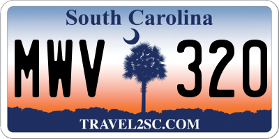 SC license plate MWV320