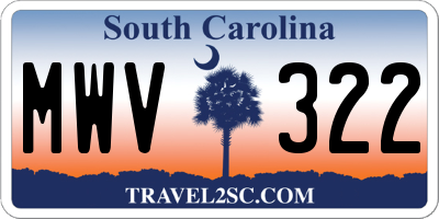 SC license plate MWV322