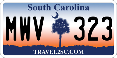 SC license plate MWV323