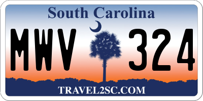 SC license plate MWV324