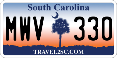 SC license plate MWV330