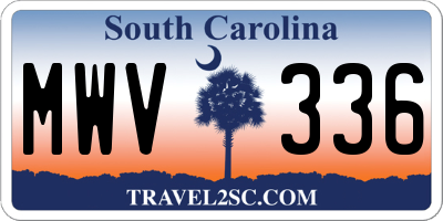 SC license plate MWV336