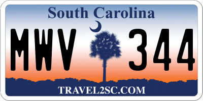 SC license plate MWV344