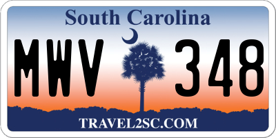SC license plate MWV348