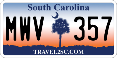 SC license plate MWV357