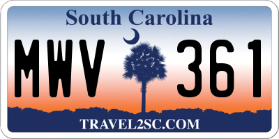 SC license plate MWV361