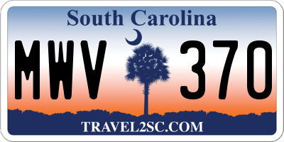 SC license plate MWV370