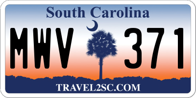 SC license plate MWV371