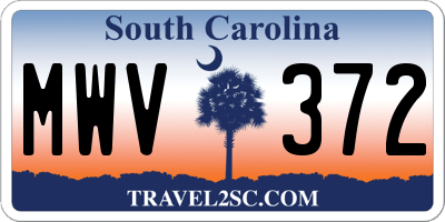 SC license plate MWV372