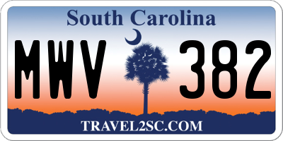 SC license plate MWV382