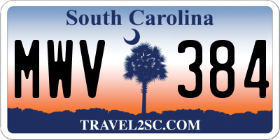 SC license plate MWV384