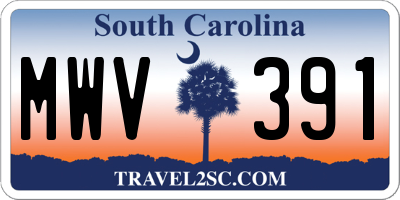 SC license plate MWV391