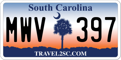SC license plate MWV397