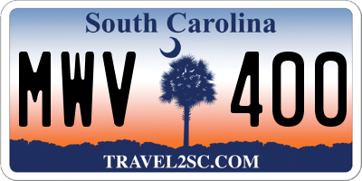SC license plate MWV400