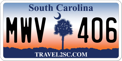 SC license plate MWV406