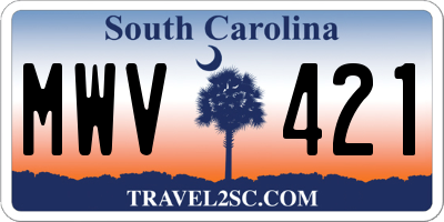 SC license plate MWV421