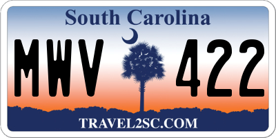 SC license plate MWV422