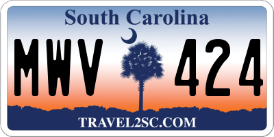 SC license plate MWV424