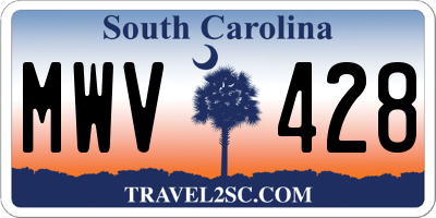 SC license plate MWV428