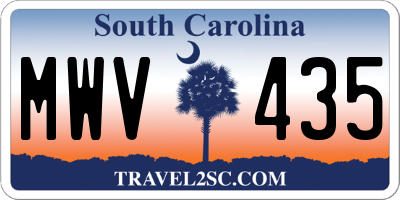 SC license plate MWV435