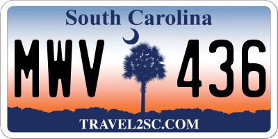 SC license plate MWV436