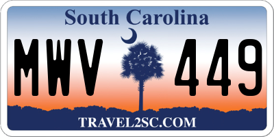 SC license plate MWV449