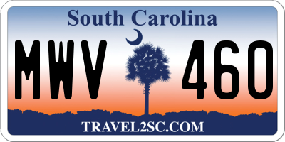SC license plate MWV460
