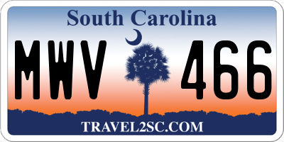 SC license plate MWV466