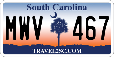 SC license plate MWV467
