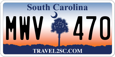SC license plate MWV470
