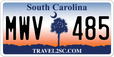 SC license plate MWV485