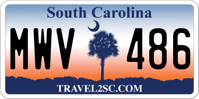 SC license plate MWV486