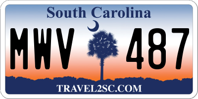 SC license plate MWV487