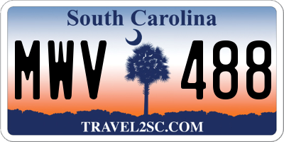 SC license plate MWV488