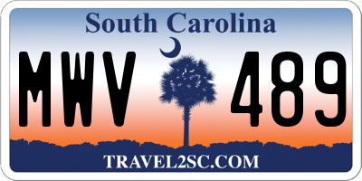SC license plate MWV489