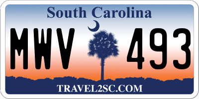 SC license plate MWV493