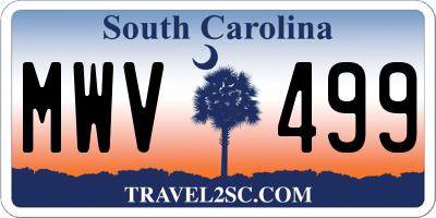 SC license plate MWV499