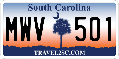 SC license plate MWV501