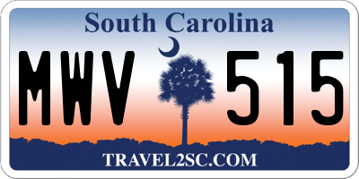 SC license plate MWV515