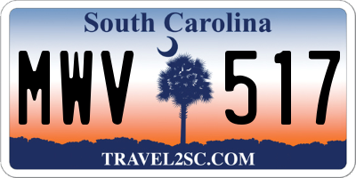 SC license plate MWV517