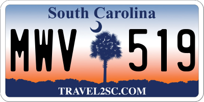 SC license plate MWV519