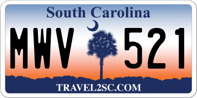 SC license plate MWV521