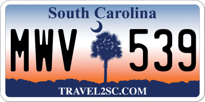 SC license plate MWV539