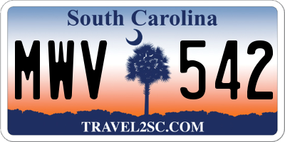 SC license plate MWV542